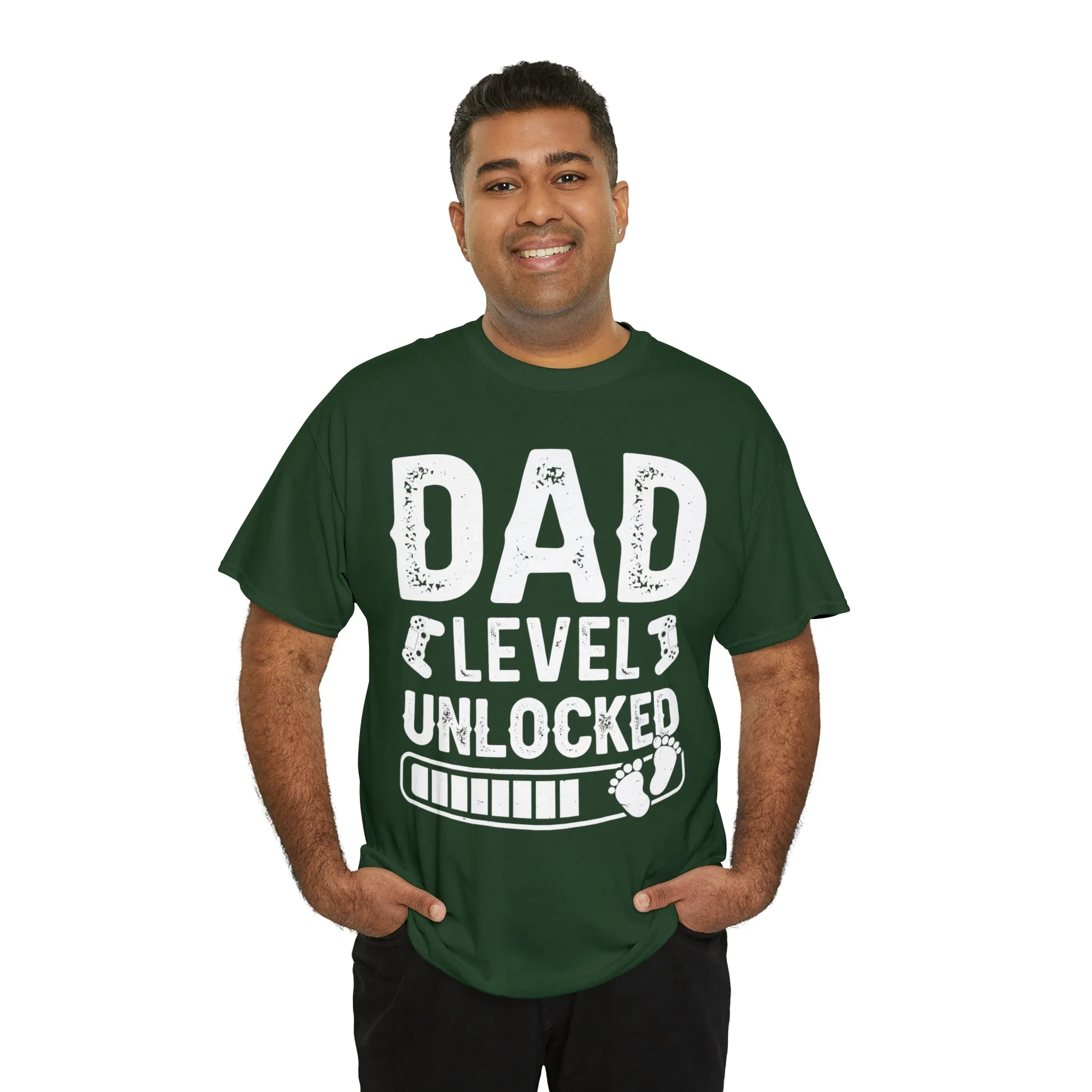 Dad Level Unlocked - Unisex Heavy Cotton Tee
