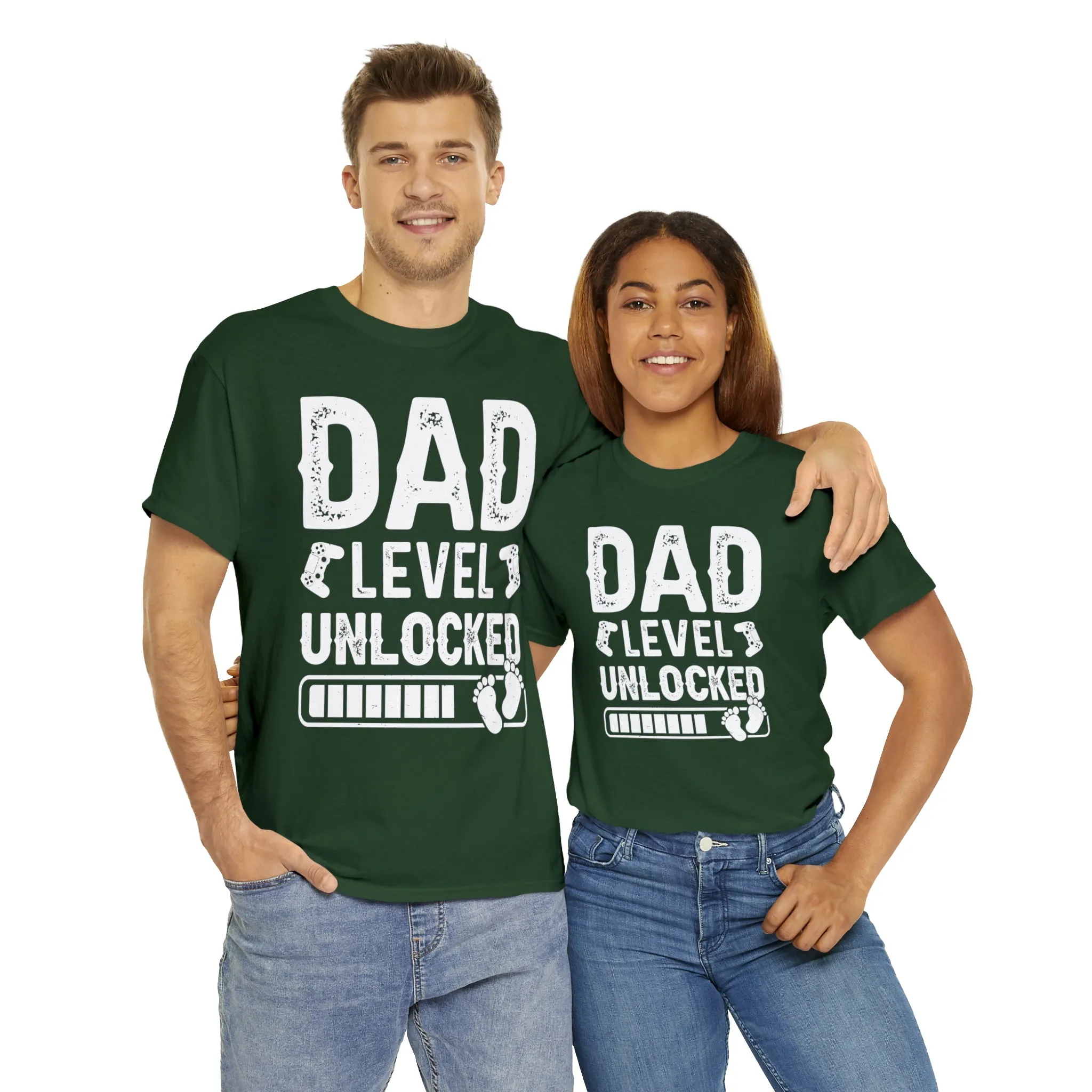 Dad Level Unlocked - Unisex Heavy Cotton Tee