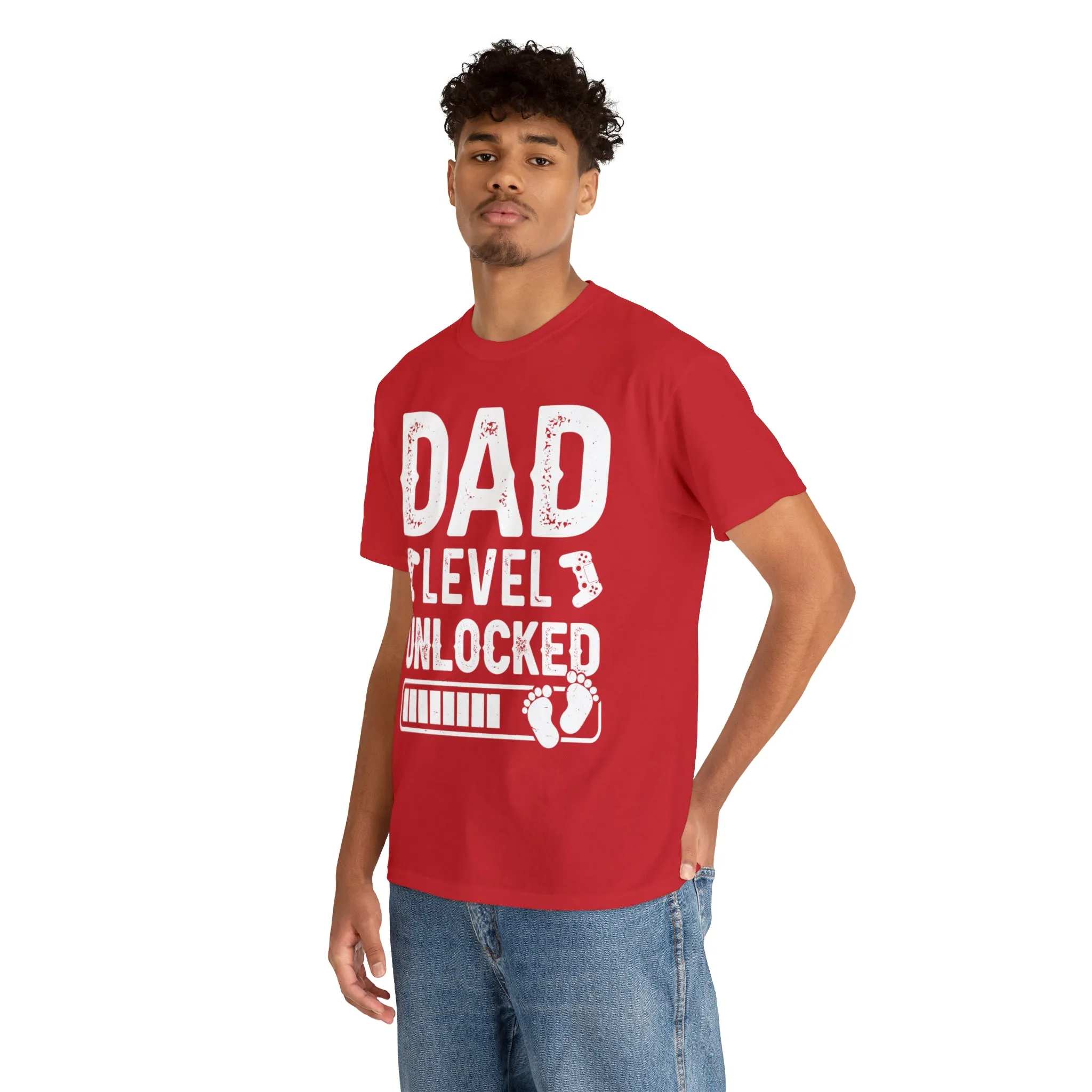 Dad Level Unlocked - Unisex Heavy Cotton Tee