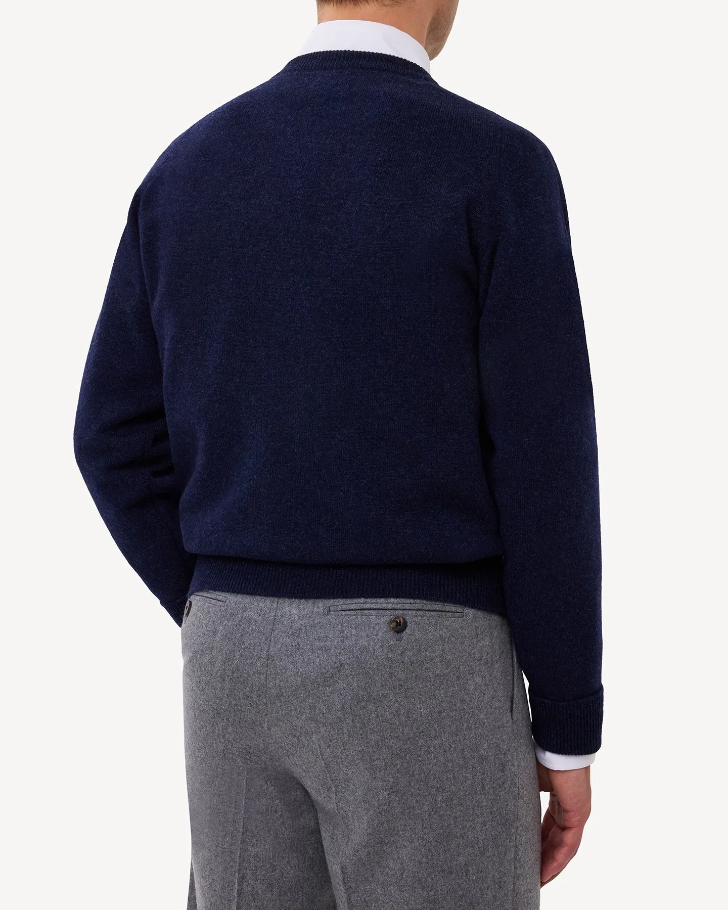 Dark Blue Lambswool Crew Neck