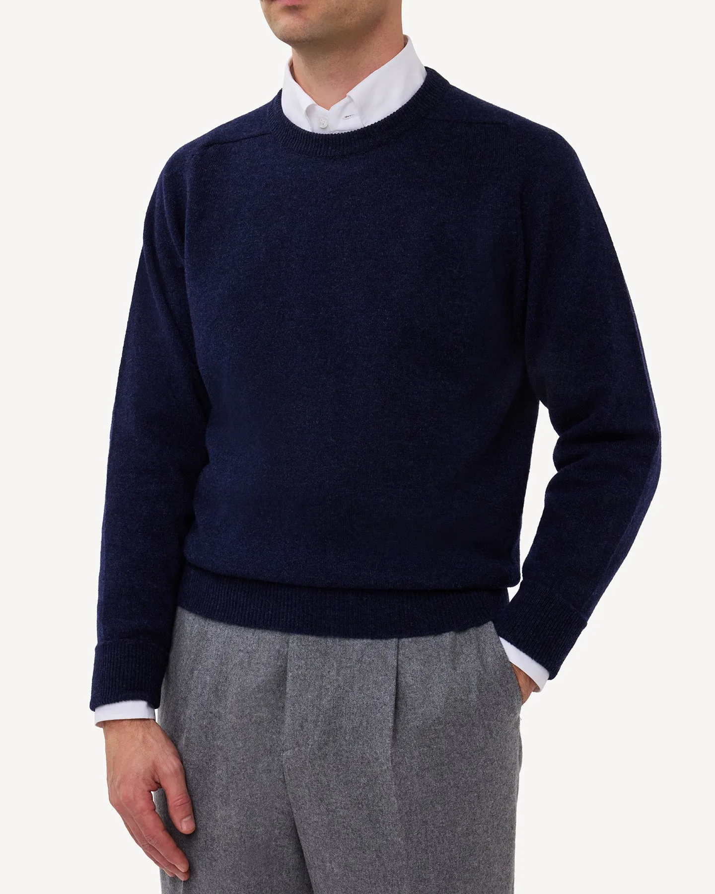 Dark Blue Lambswool Crew Neck