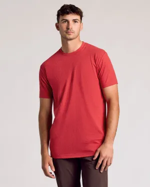 Dark Heather Lava Tall Straight Hem Crew Neck T-Shirt