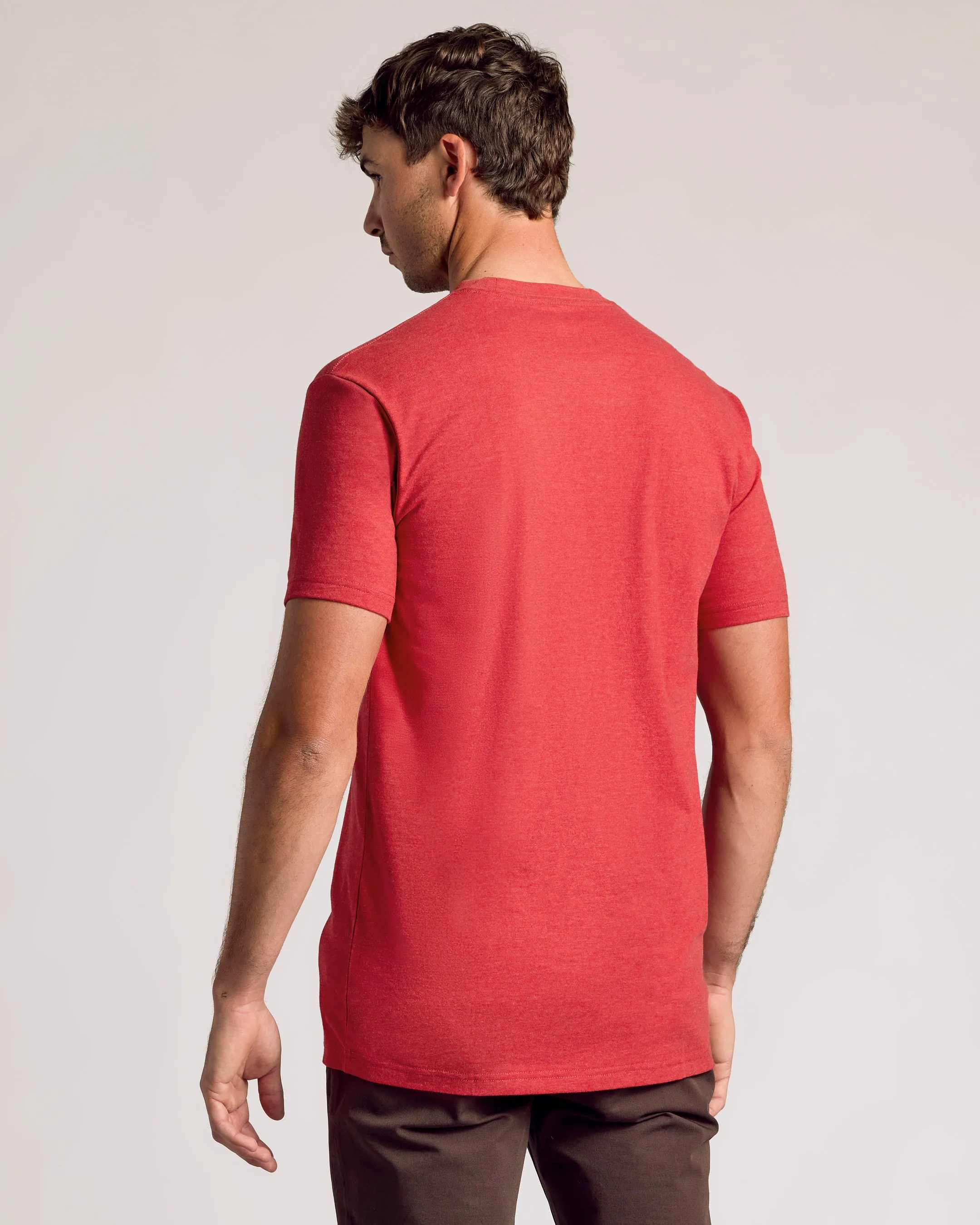 Dark Heather Lava Tall Straight Hem Crew Neck T-Shirt