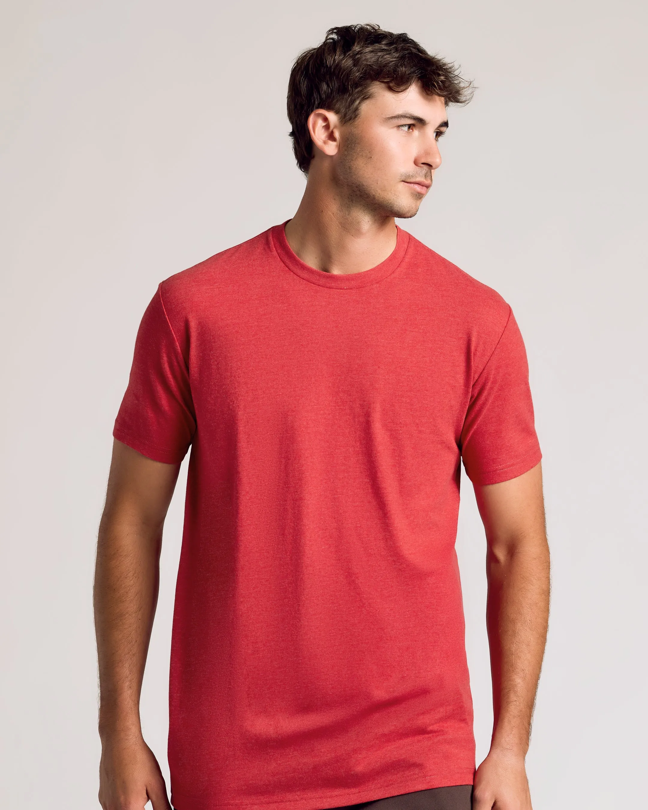Dark Heather Lava Tall Straight Hem Crew Neck T-Shirt