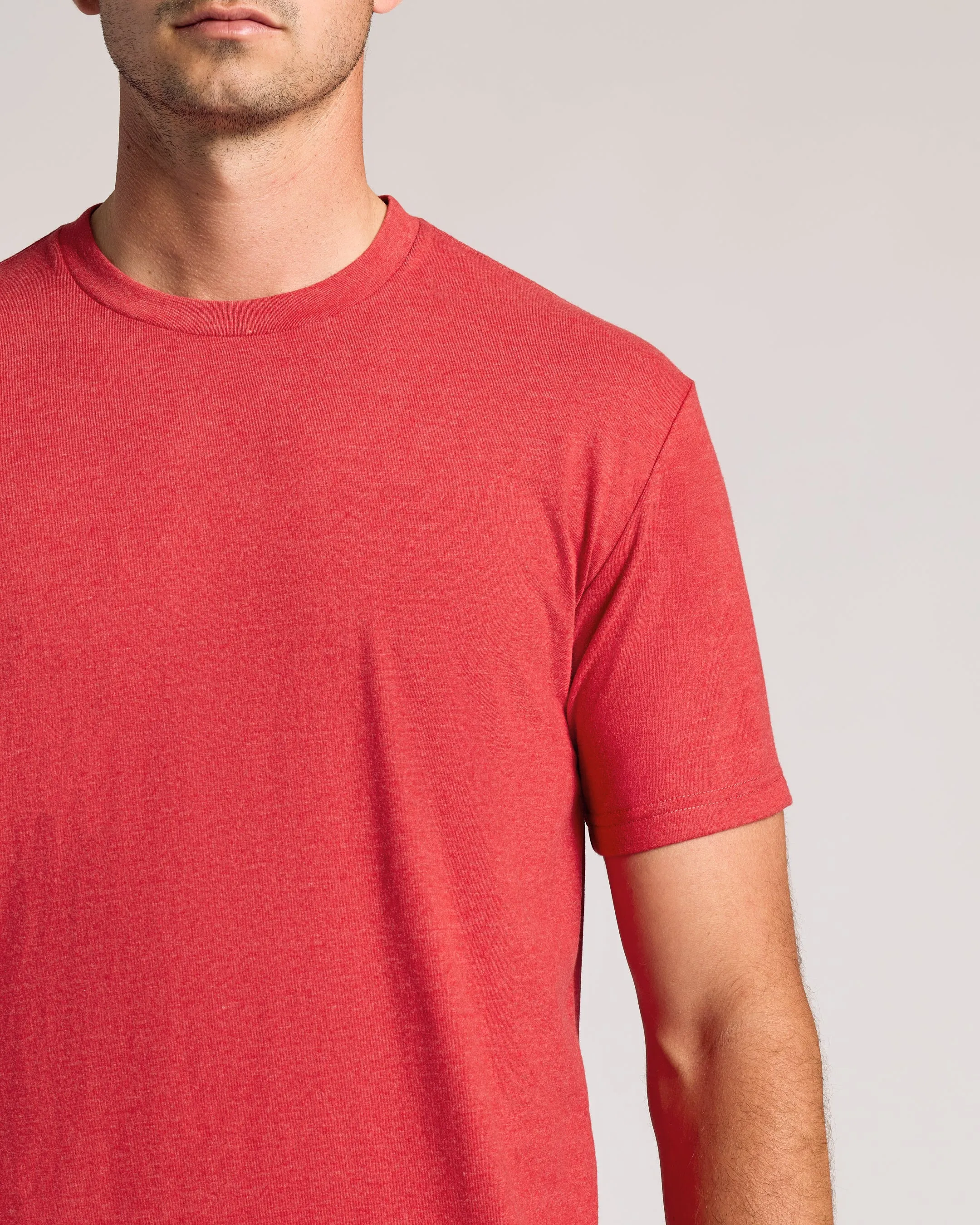 Dark Heather Lava Tall Straight Hem Crew Neck T-Shirt
