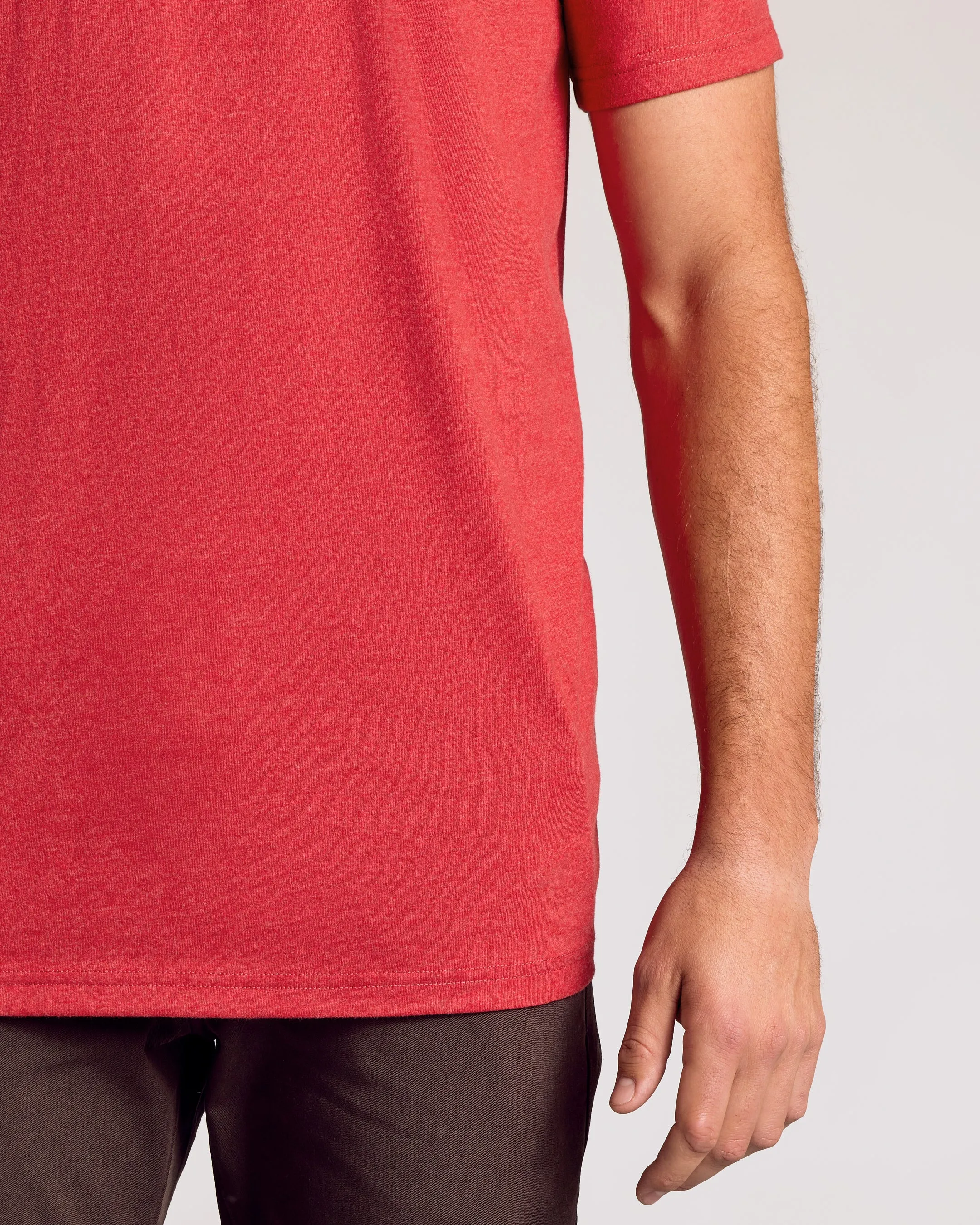 Dark Heather Lava Tall Straight Hem Crew Neck T-Shirt