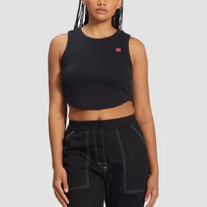 DC Boyfriend Crop Tank Vest Black - Womens