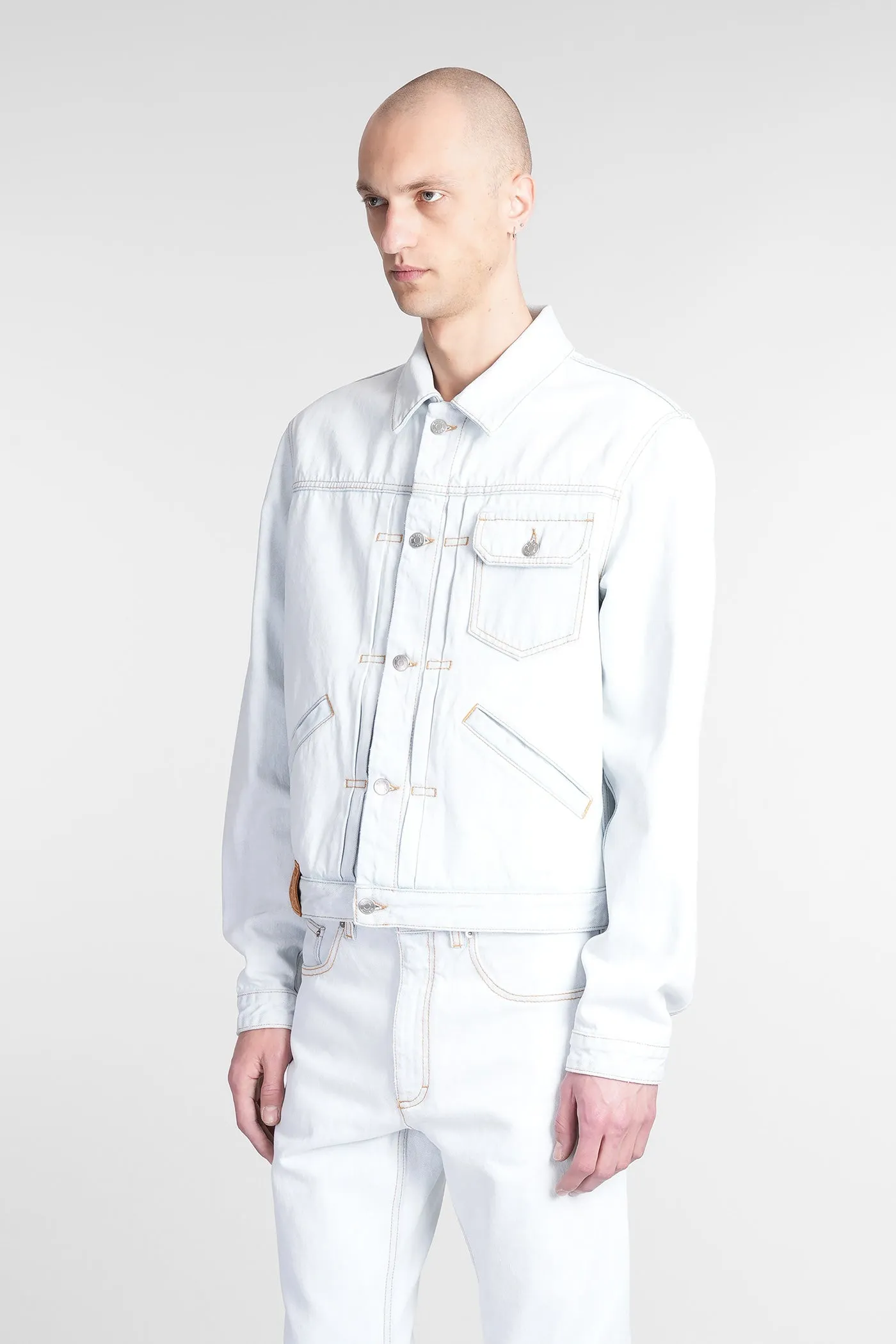 Denim Jackets in cyan cotton