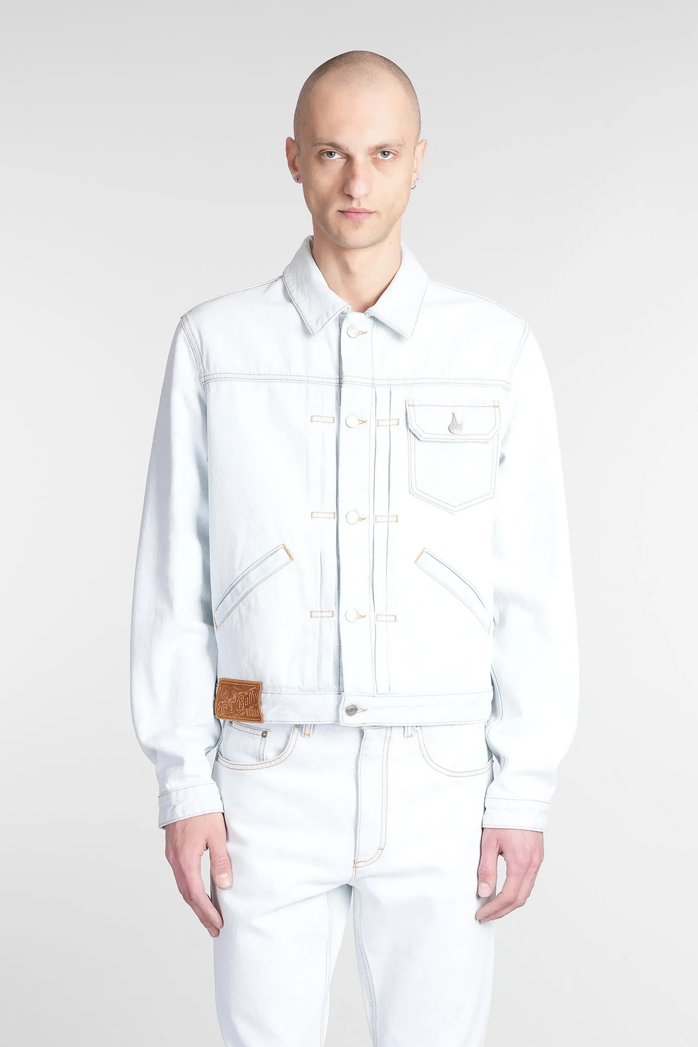 Denim Jackets in cyan cotton