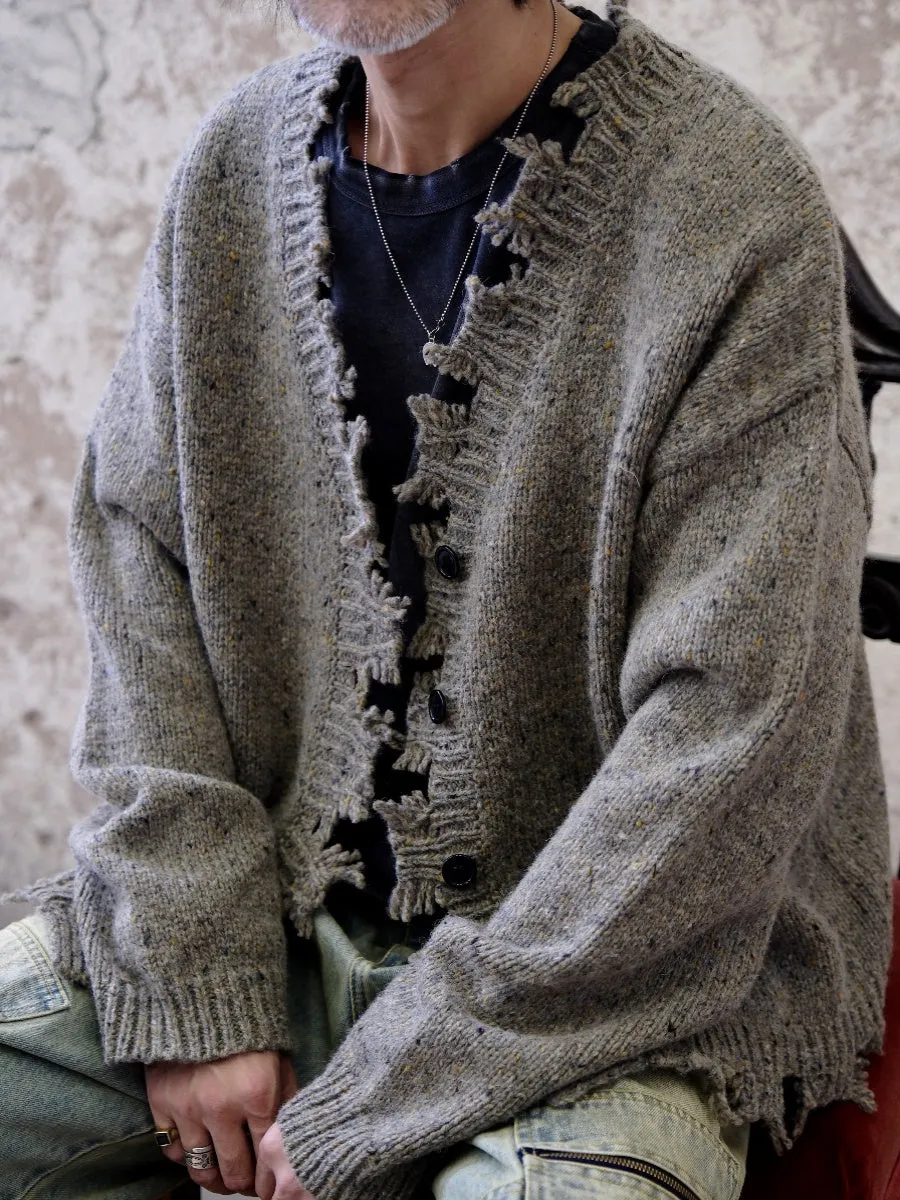 Distressed Wool Cardigan