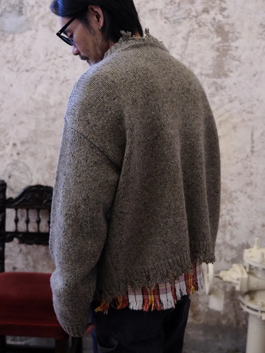Distressed Wool Cardigan