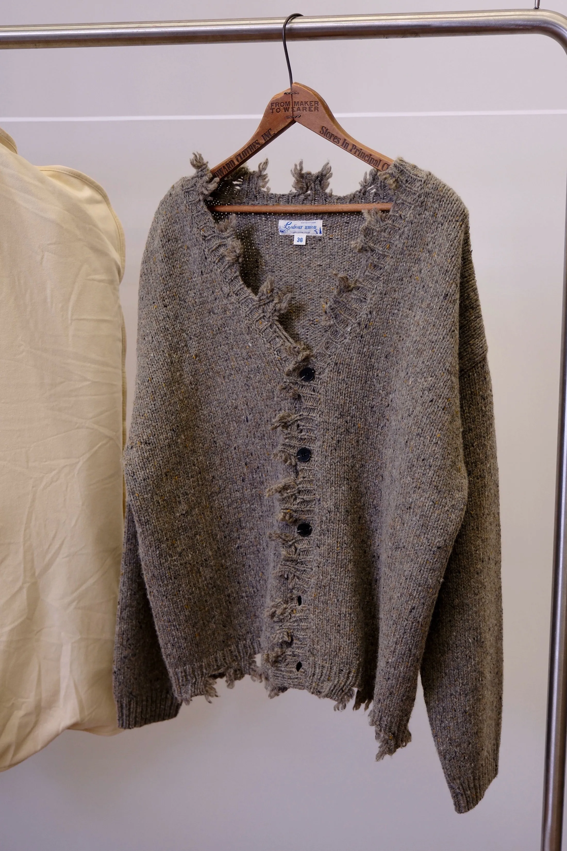 Distressed Wool Cardigan
