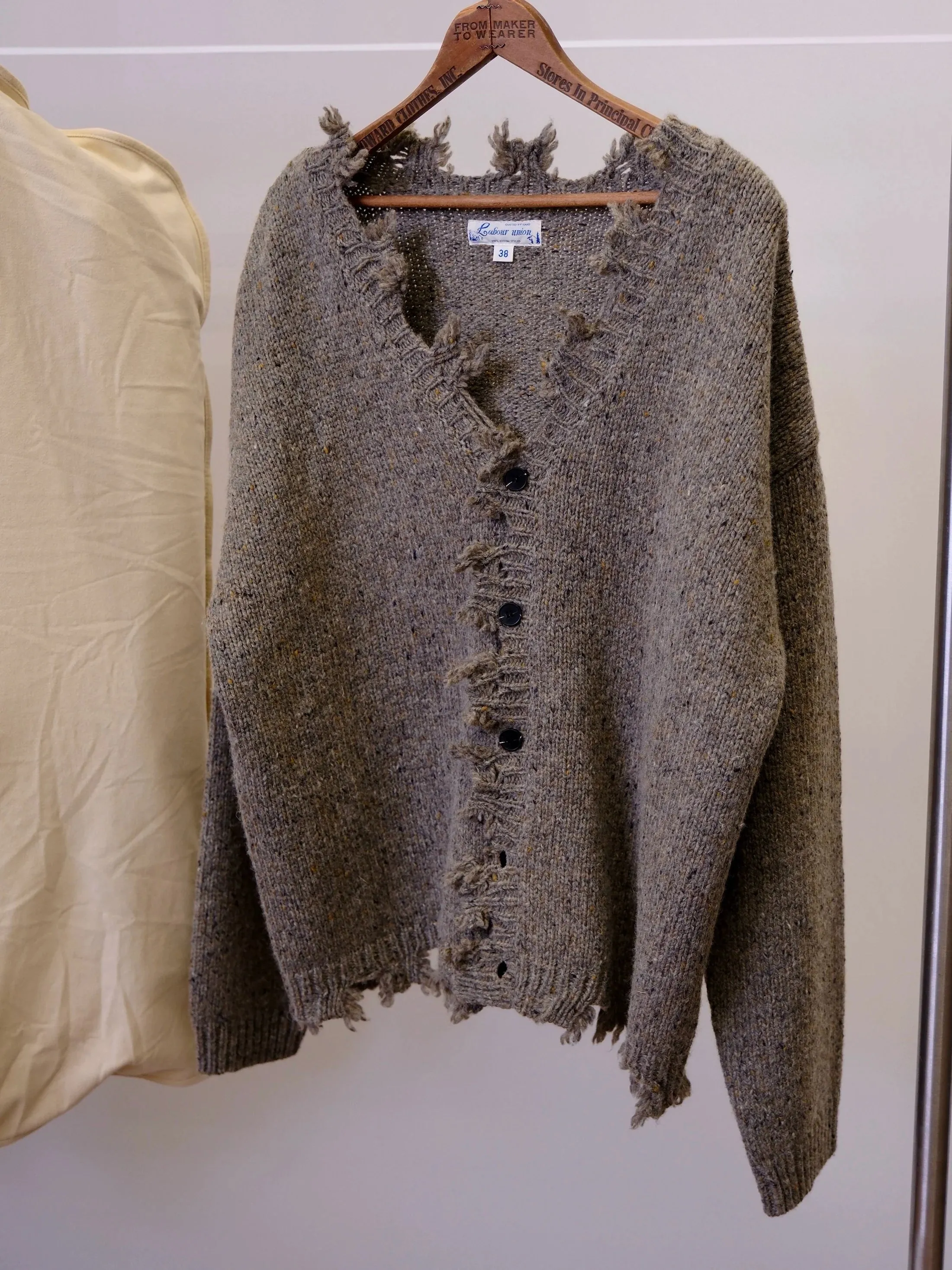 Distressed Wool Cardigan