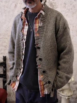 Distressed Wool Cardigan