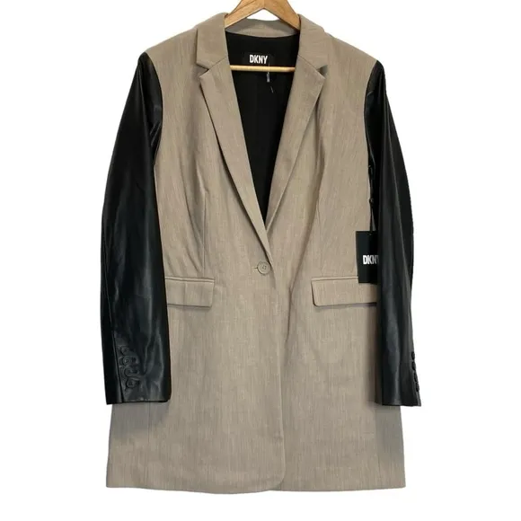 DKNY Mixed Media Tailored Jacket