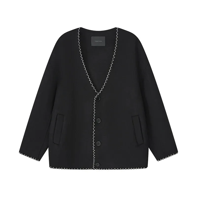 Double-faced Wool Cardigan