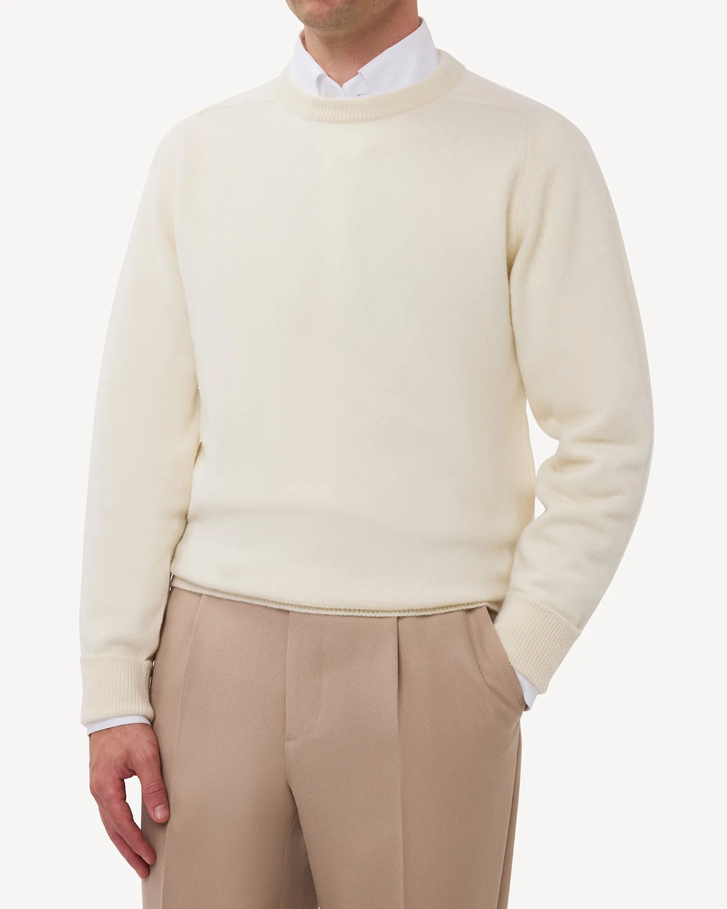 Ecru Lambswool Crew Neck