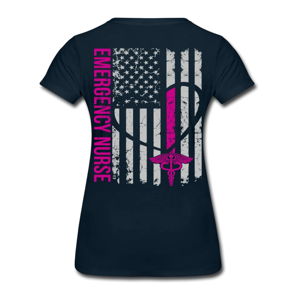 ED Emergency Nurse Flag Women’s Premium T-Shirt