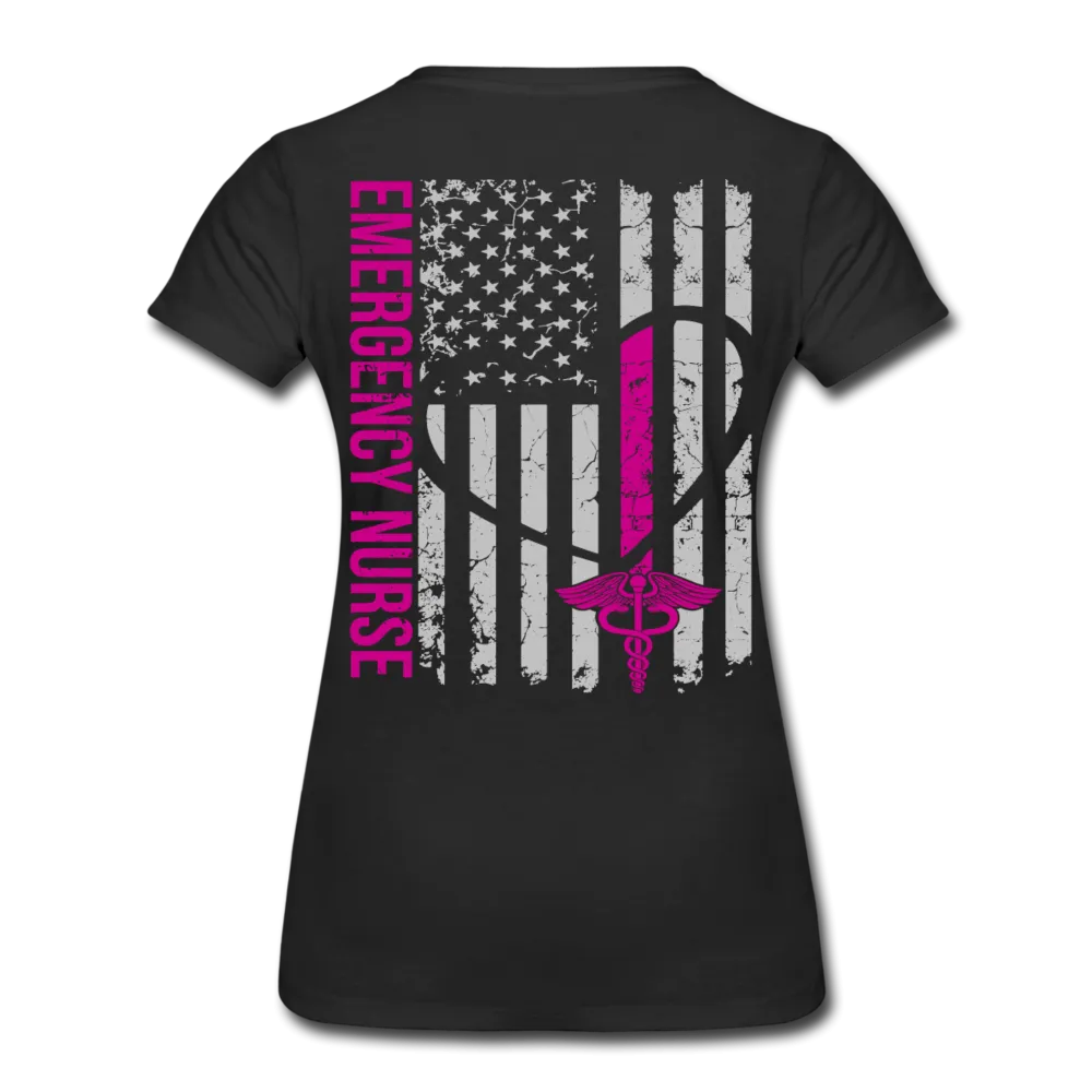 ED Emergency Nurse Flag Women’s Premium T-Shirt