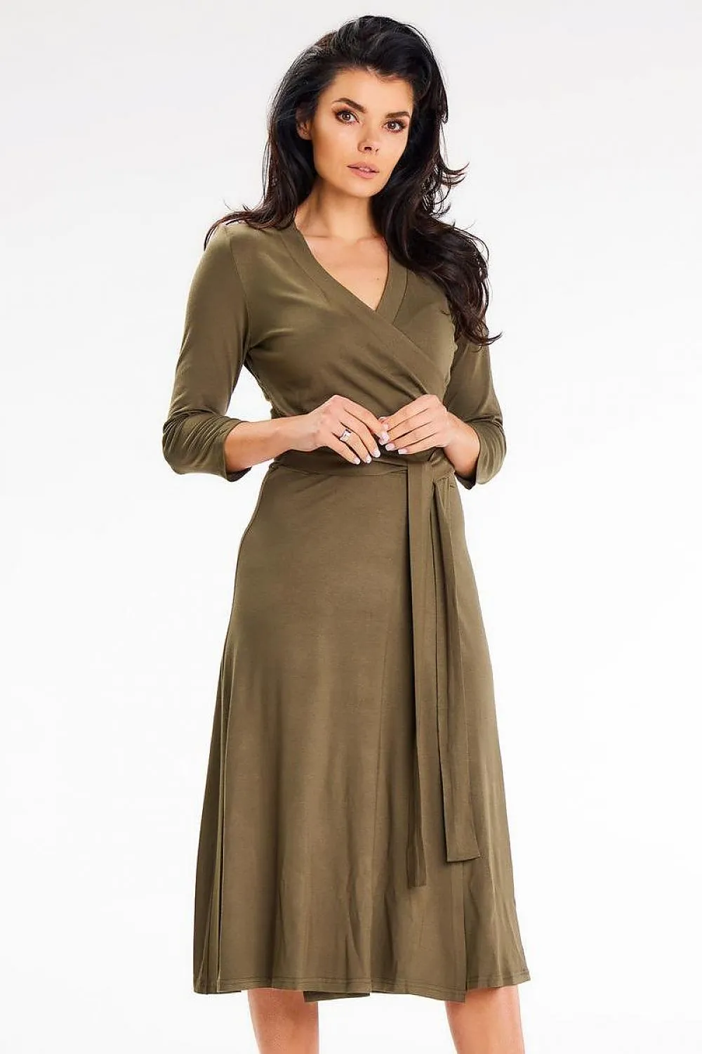 Elegant Envelope-Fit Midi Dress