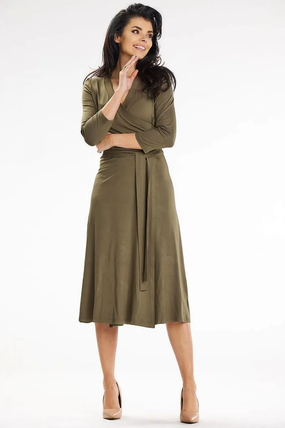 Elegant Envelope-Fit Midi Dress