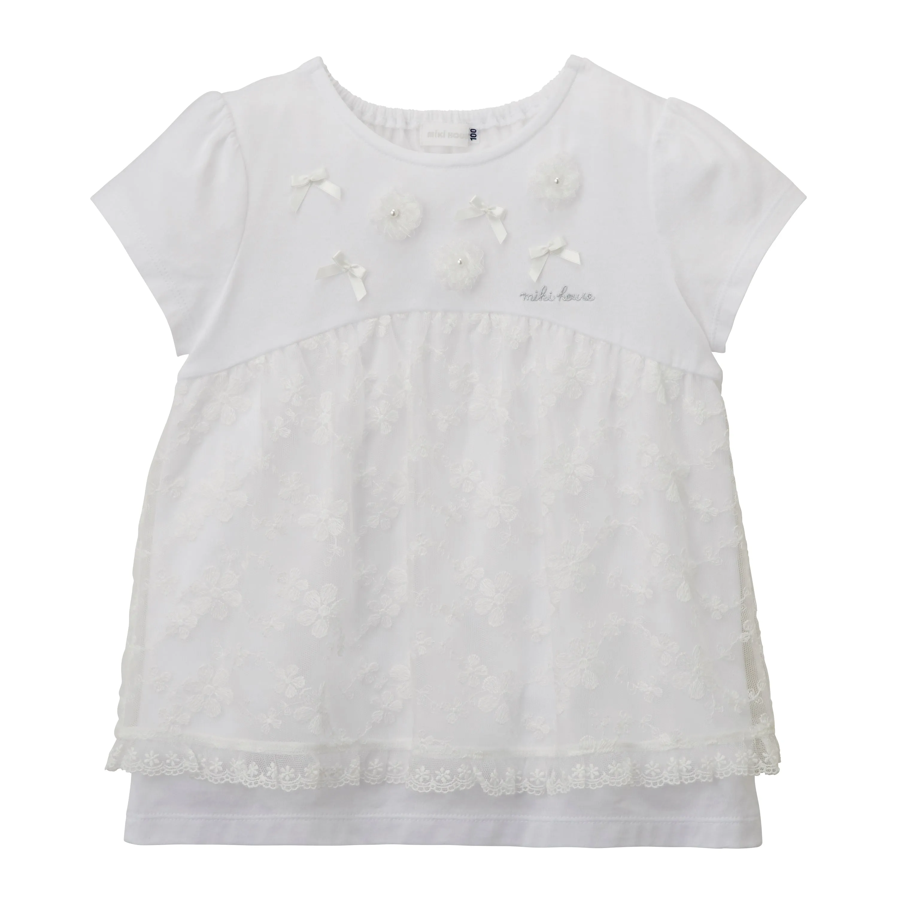 Enchanting Blooms: Short-Sleeve T-Shirt with Beads