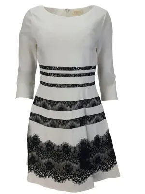ERIN Women's White Lace Stripes Dress #50714273780 6 NWT