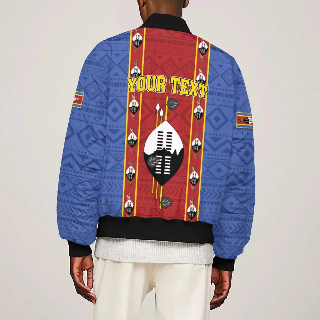 Eswatini African Pattern Bomber Jacket Swaziland Shield Siyinqaba LT01