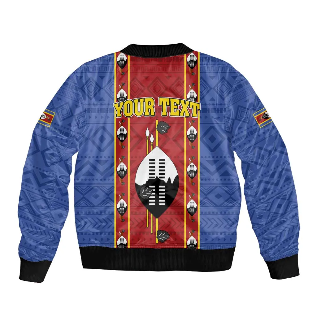 Eswatini African Pattern Bomber Jacket Swaziland Shield Siyinqaba LT01