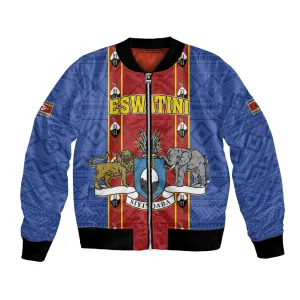 Eswatini African Pattern Bomber Jacket Swaziland Shield Siyinqaba LT01