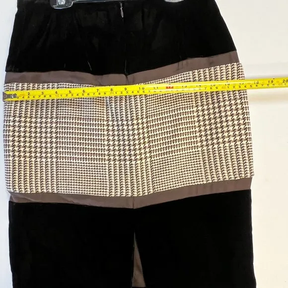 Etcetera Velvet and Houndstooth skirt  Size 2