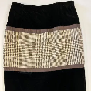 Etcetera Velvet and Houndstooth skirt  Size 2