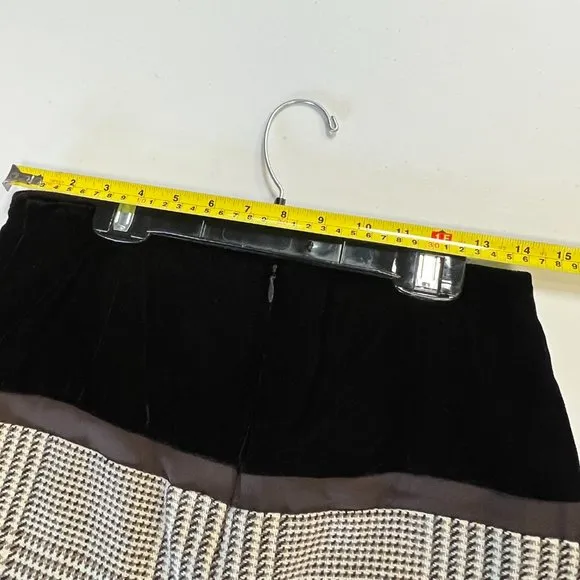 Etcetera Velvet and Houndstooth skirt  Size 2