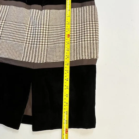 Etcetera Velvet and Houndstooth skirt  Size 2