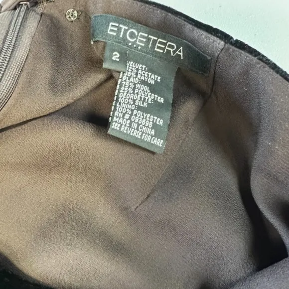 Etcetera Velvet and Houndstooth skirt  Size 2
