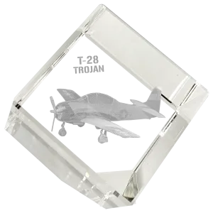 Etched Memory T-28 Trojan 3D Diamond Cube