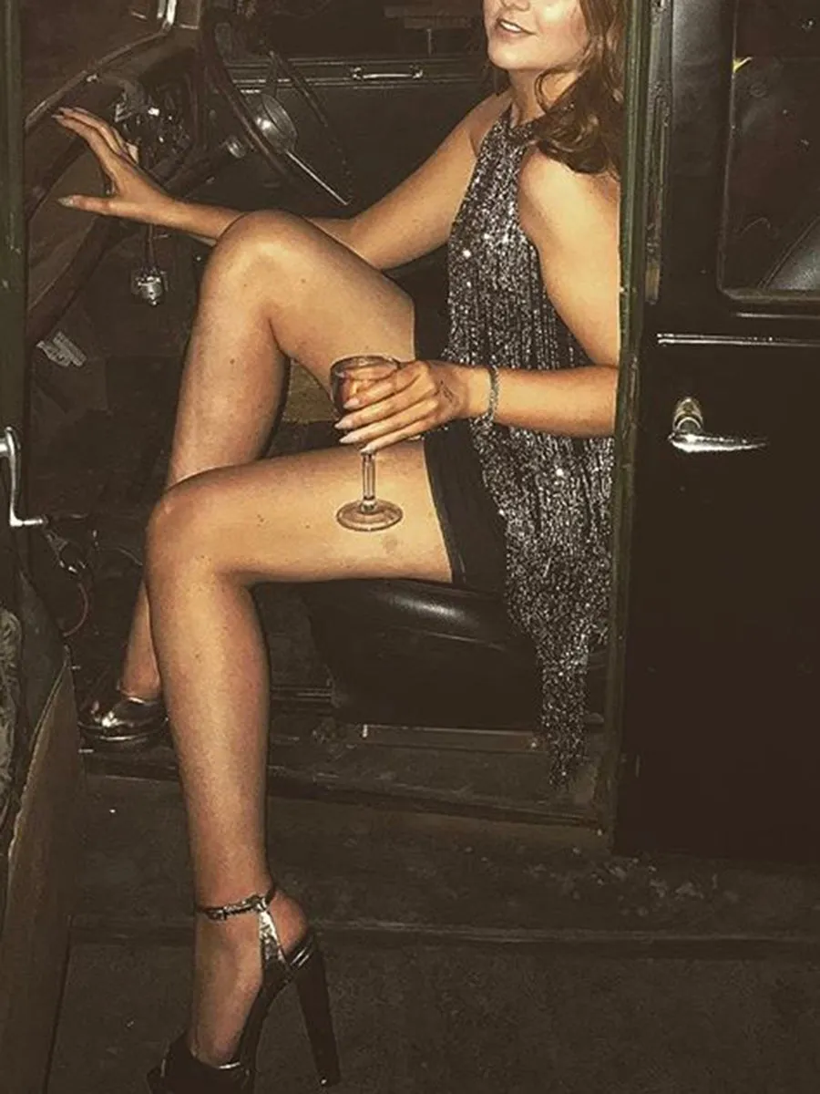 Fashion Sexy Fringed Sleeveless Dress