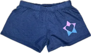 FIREHOUSE- Heart Star Ombre Shorts Heather Navy