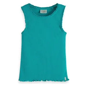 Fitted Ribbed Tank Top - Sea Green