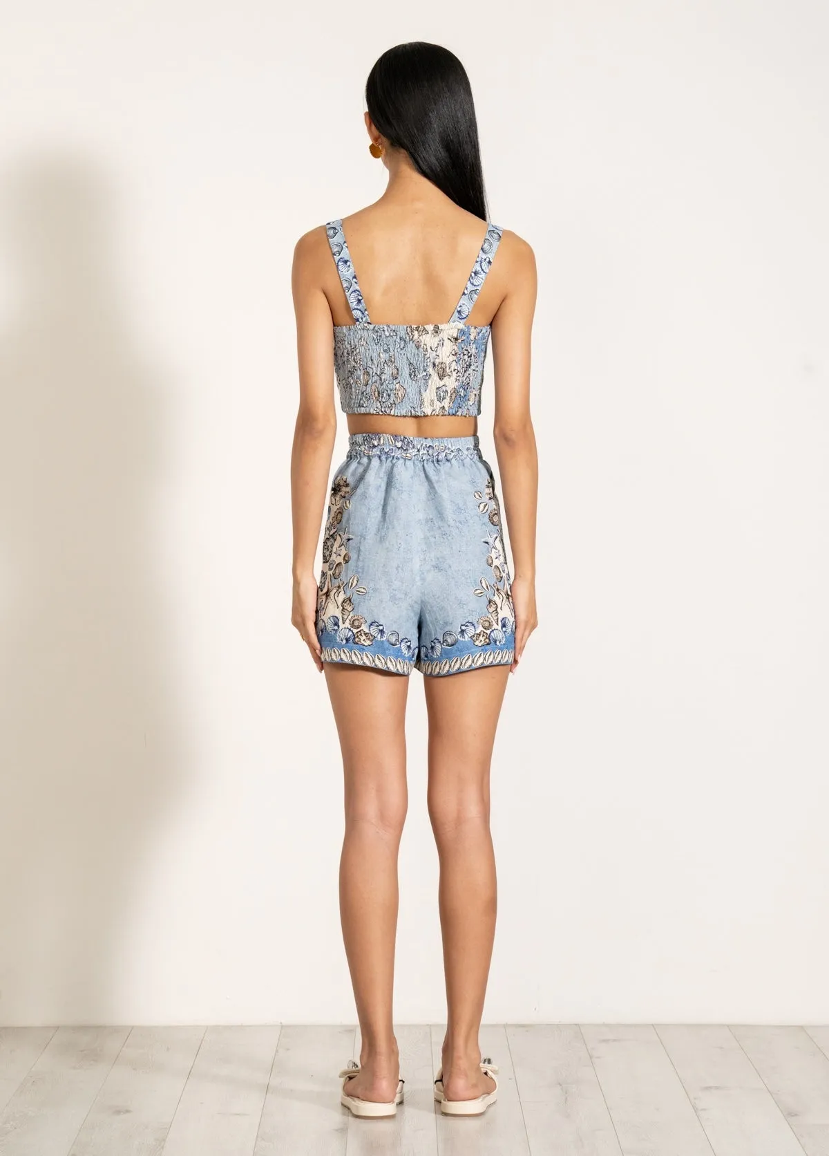 Fleur blue shorts and bustier