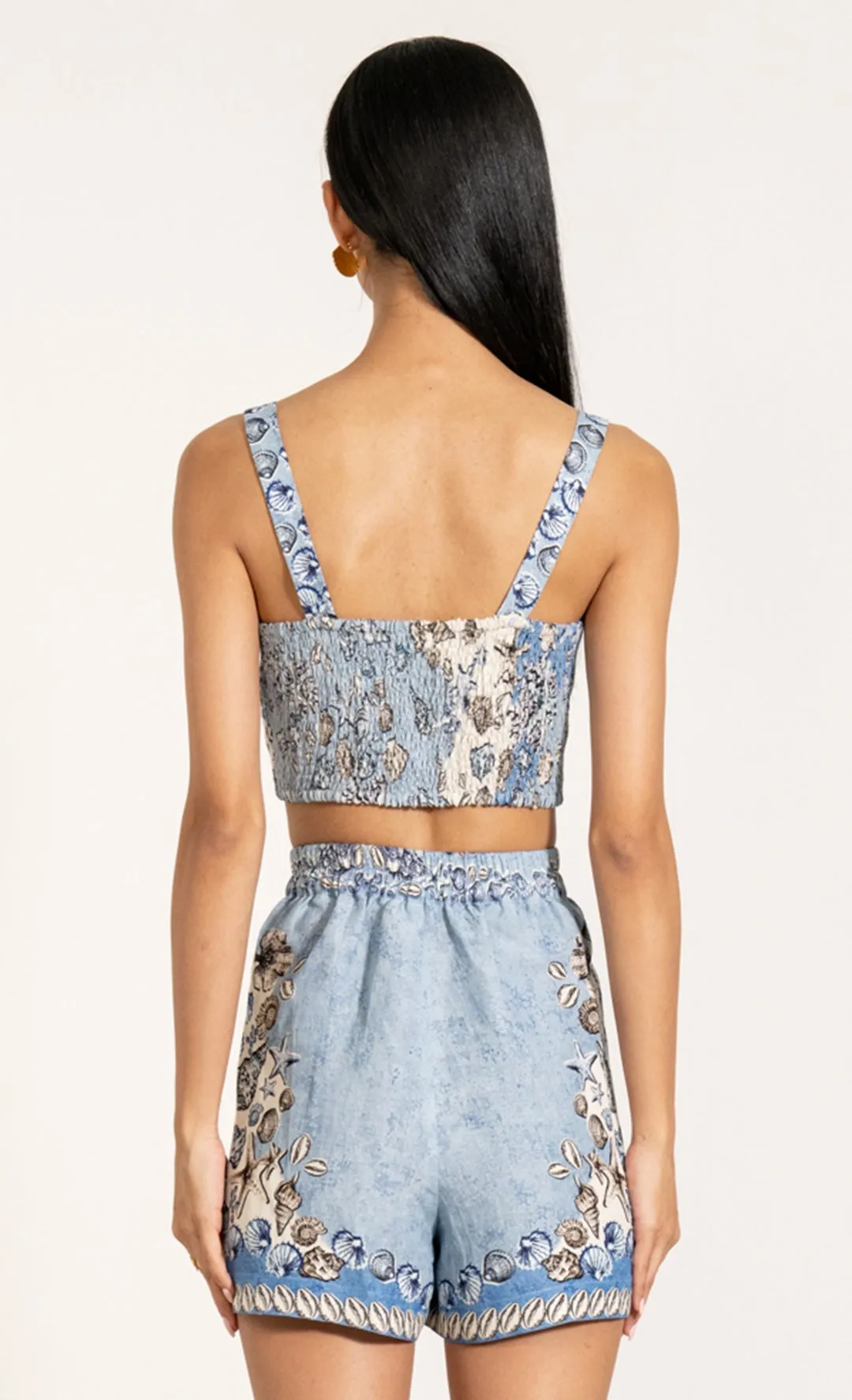 Fleur blue shorts and bustier