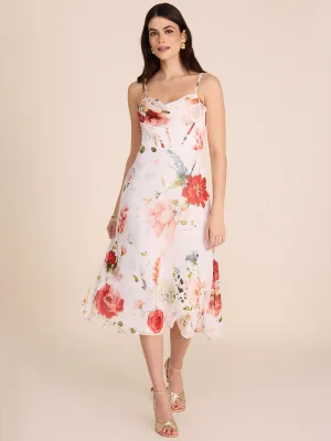 Floral Fit & Flare Bustier Midi Dress