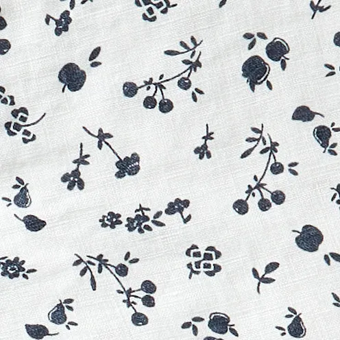 Floral Pattern Centered Front Pleat White Shorts