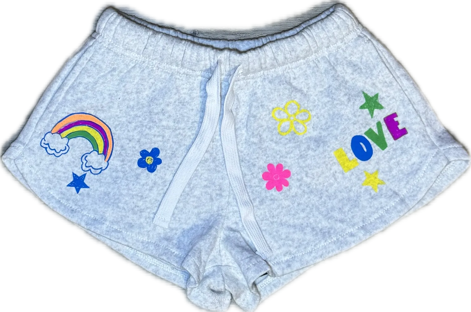 FLOWERS BY ZOE- Be Happy Shorts (misty)