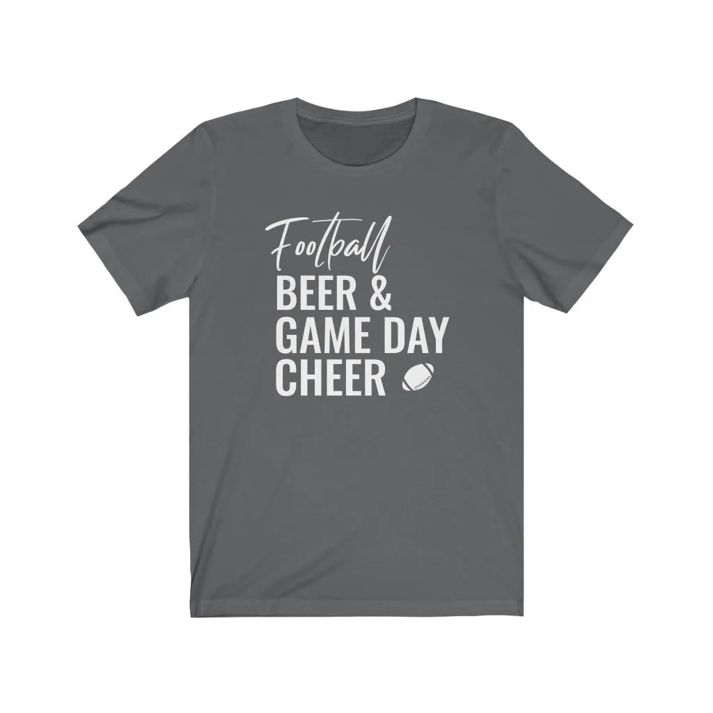 Football Beer & Game Day Cheer - T-shirt