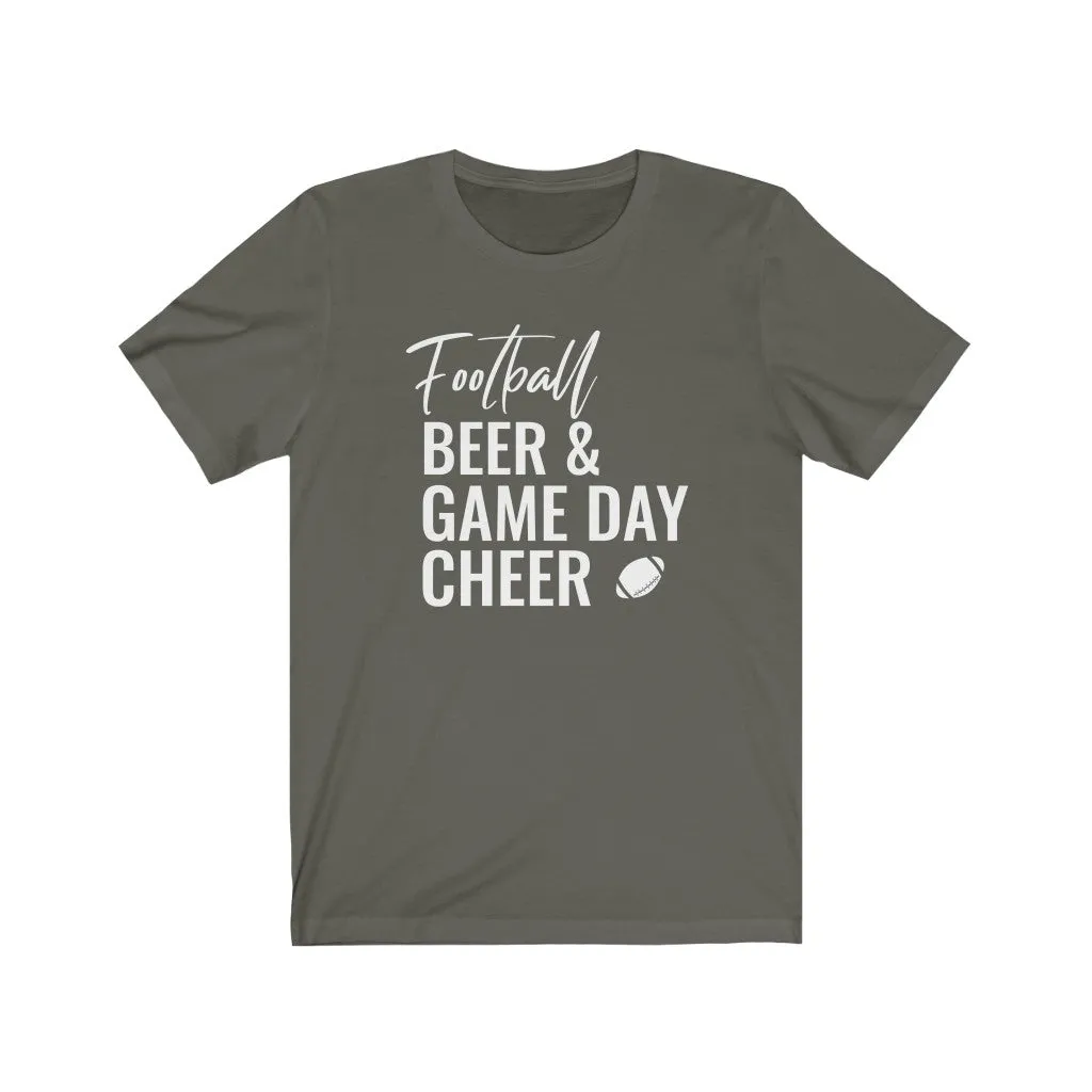 Football Beer & Game Day Cheer - T-shirt