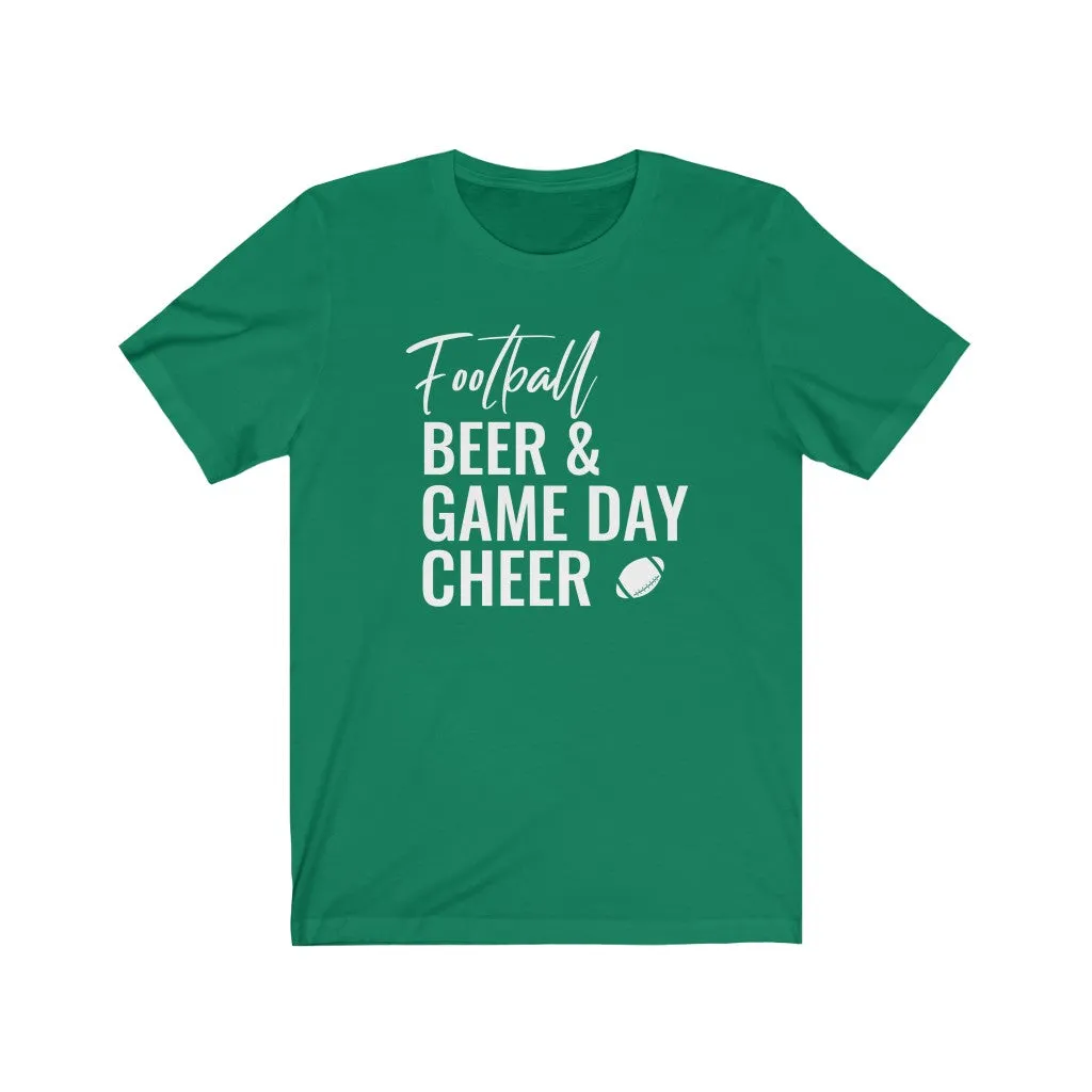 Football Beer & Game Day Cheer - T-shirt