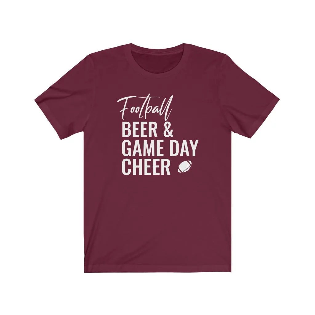 Football Beer & Game Day Cheer - T-shirt