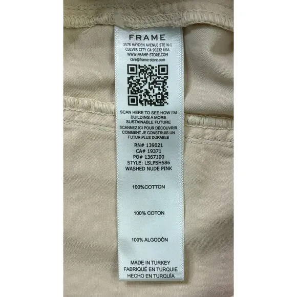 Frame Womens Shorts Size 31 - US 12 Le Super High Short Raw Hem Washed Nude Pink