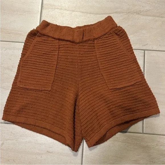 Free people rust Carter sweater shorts set size XS